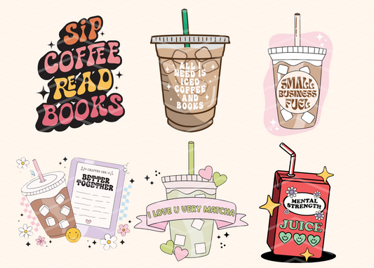 COFFEE/DRINKS AND BOOKS MAGNETIC BOOKMARKS