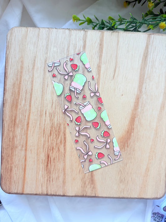 STRAWBERRY MATCHA ACRYLIC BOOKMARK