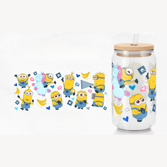 MINIONS GLASS CUP 16 OZ