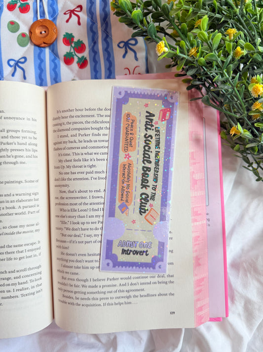 ANTISOCIAL BOOK CLUB ADMIT ONE HOLOGRAPHIC BOOKMARK