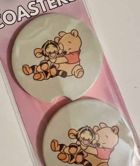 Winnie Pooh & Tigger Car Coasters (set of 2)