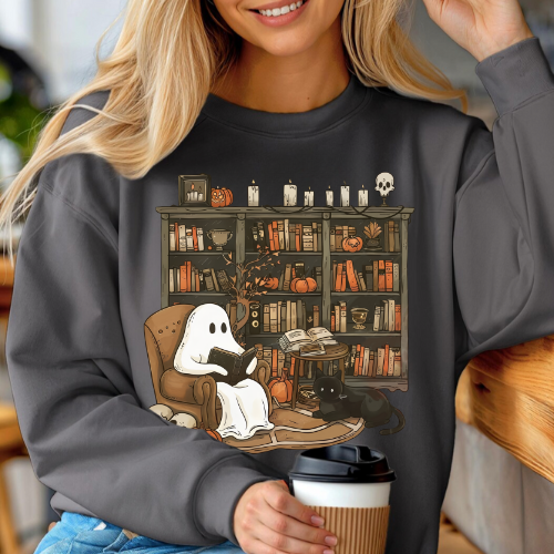 SPOOKY GHOST DESIGN ADULT SIZE (SHIRT/CREWNECK)