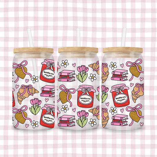 READING IS MY JAM GLASS CUP