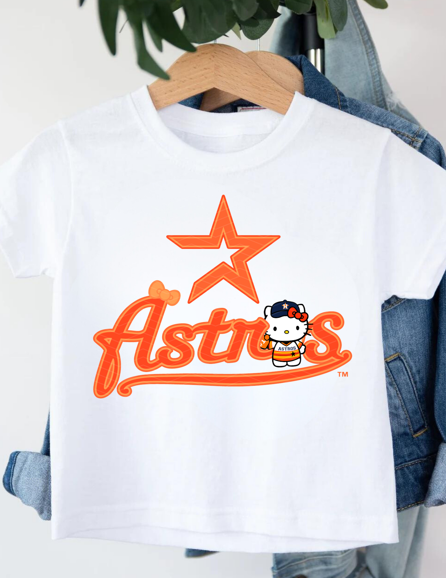 Hello Kitty Orange Astros Design - Short Sleeve YOUTH