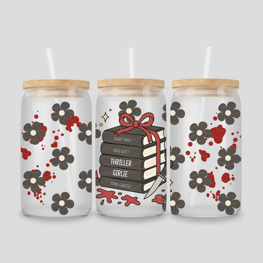 THRILLER BOOK CLUB GLASS CUP