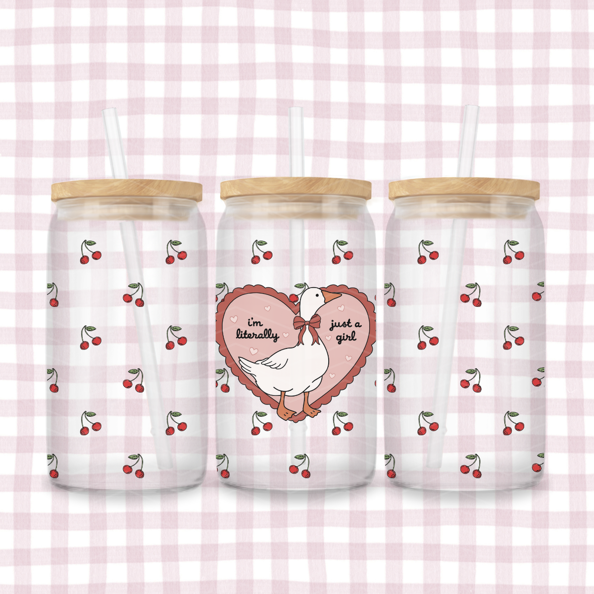 LITERALLY JUST A GIRL GLASS CUP