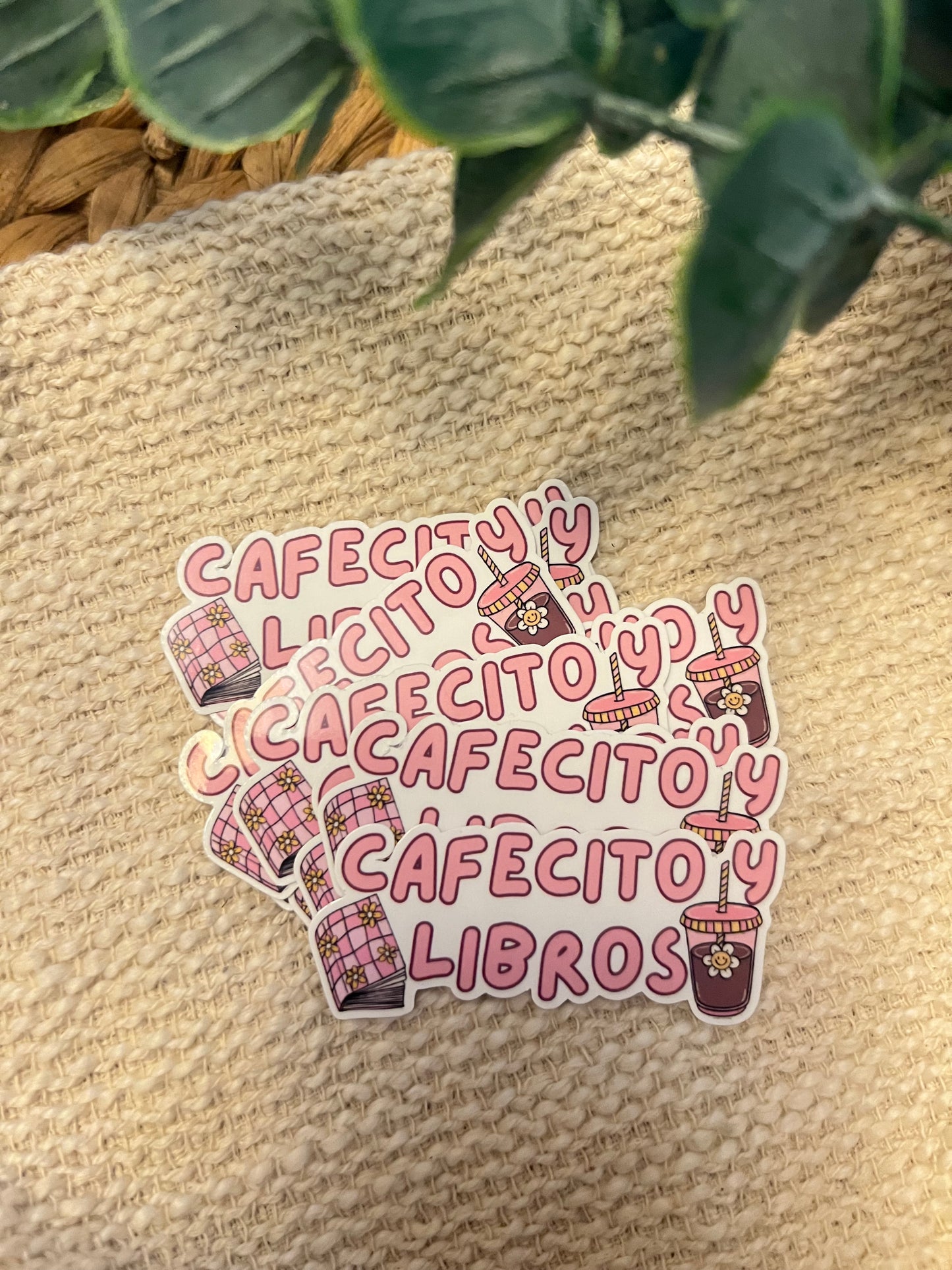 CAFECITO Y LIBROS STICKER