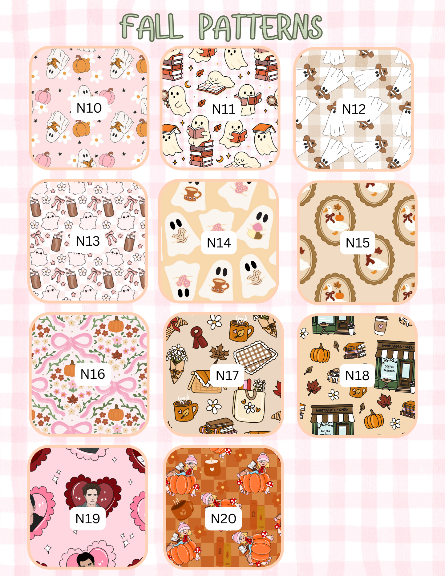 FALL PATTERNS ALL SIZES SLEEVES/POUCHES