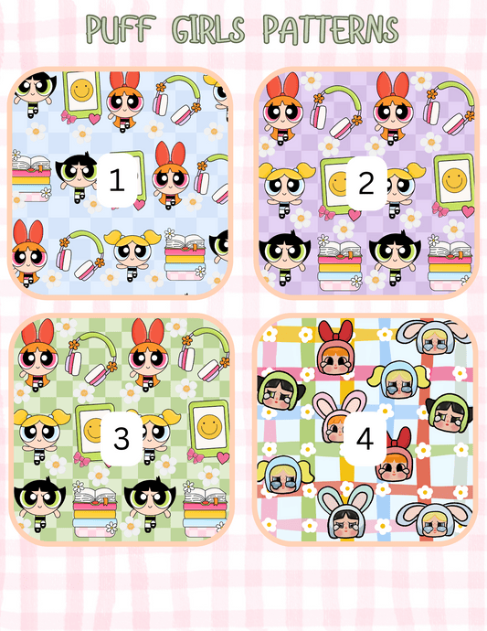 PUFF GIRLS PATTERNS ALL SIZES SLEEVES/POUCHES