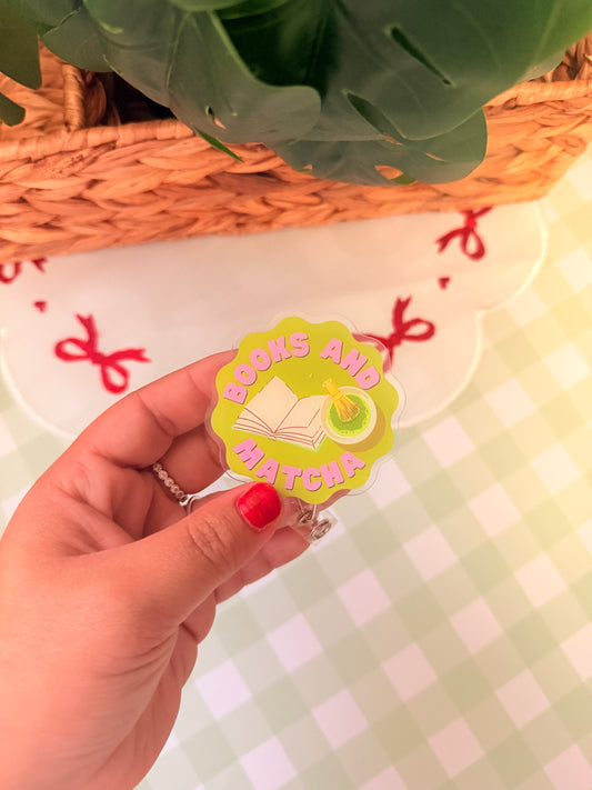 BOOKS AND MATCHA BADGE REEL