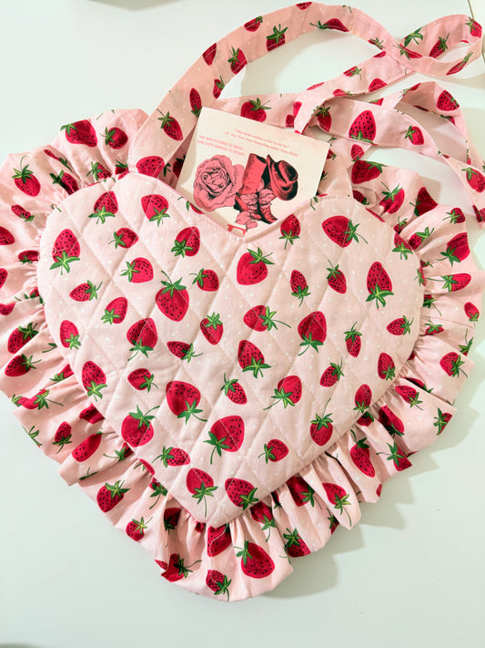 STRAWBERRY  HEART BOOK BAG