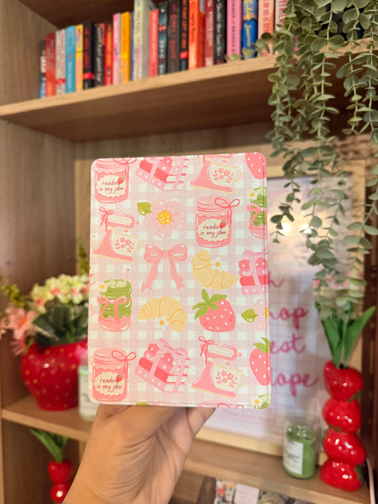 READING IS MY JAM MATCHA CLEAR BACK KINDLE CASE