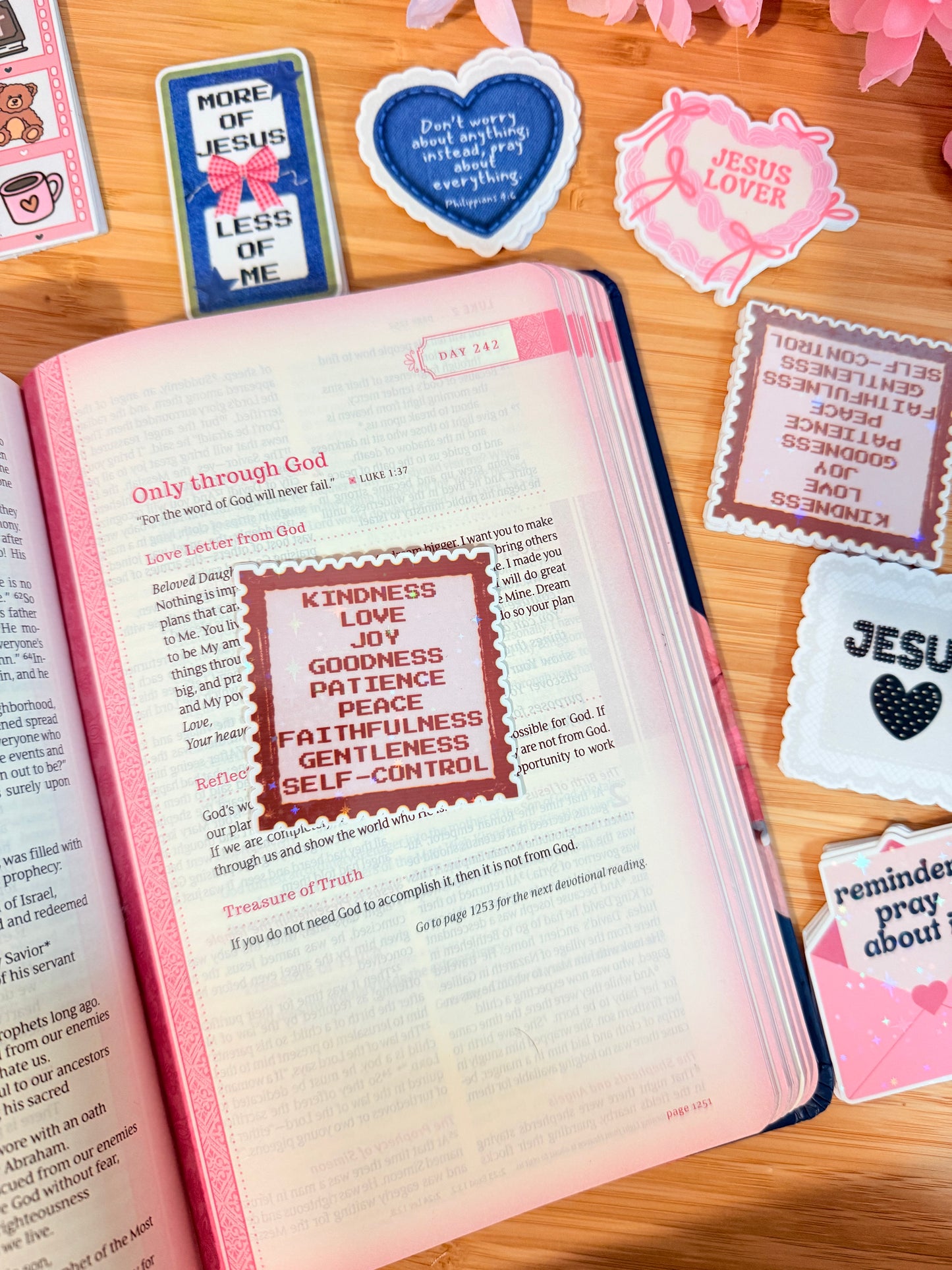 FRUITS OF THE SPIRIT STAMP HOLOGRAPHIC STICKER