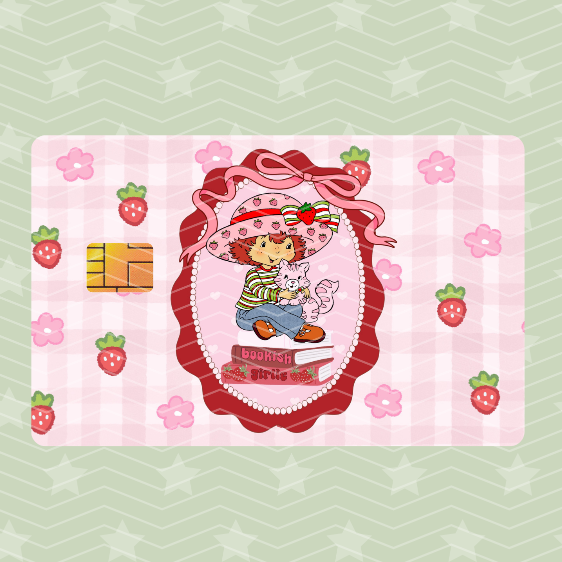 STRAWBERRY BOOKISH CARD SKIN HOLOGRAPHIC