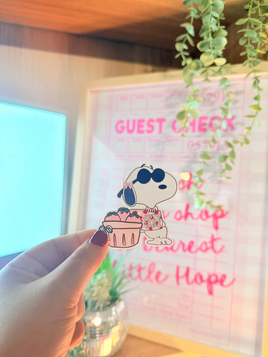 JUST A LITTLE FRESA CUTE DOG STICKER