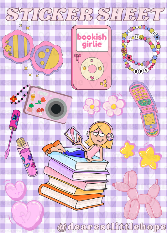 LIZZIE STICKER SHEET 4.58IN X 6.41IN