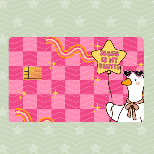 JESUS IS MY BESTIE CARD SKIN HOLOGRAPHIC