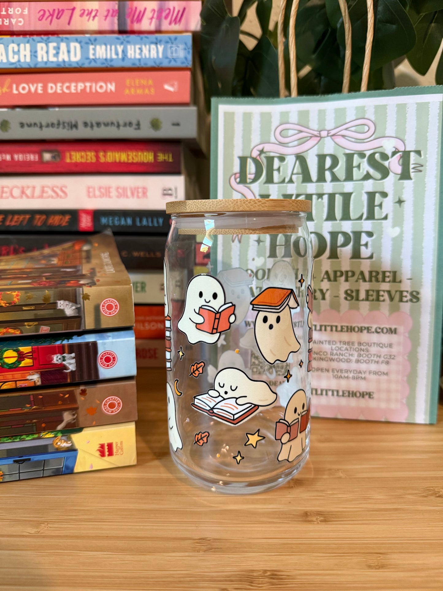 FALL GHOSTS GLASS CUP