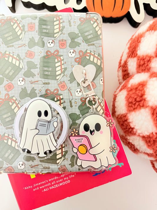 BOOKISH GIRLIE GHOST KEYCHAIN