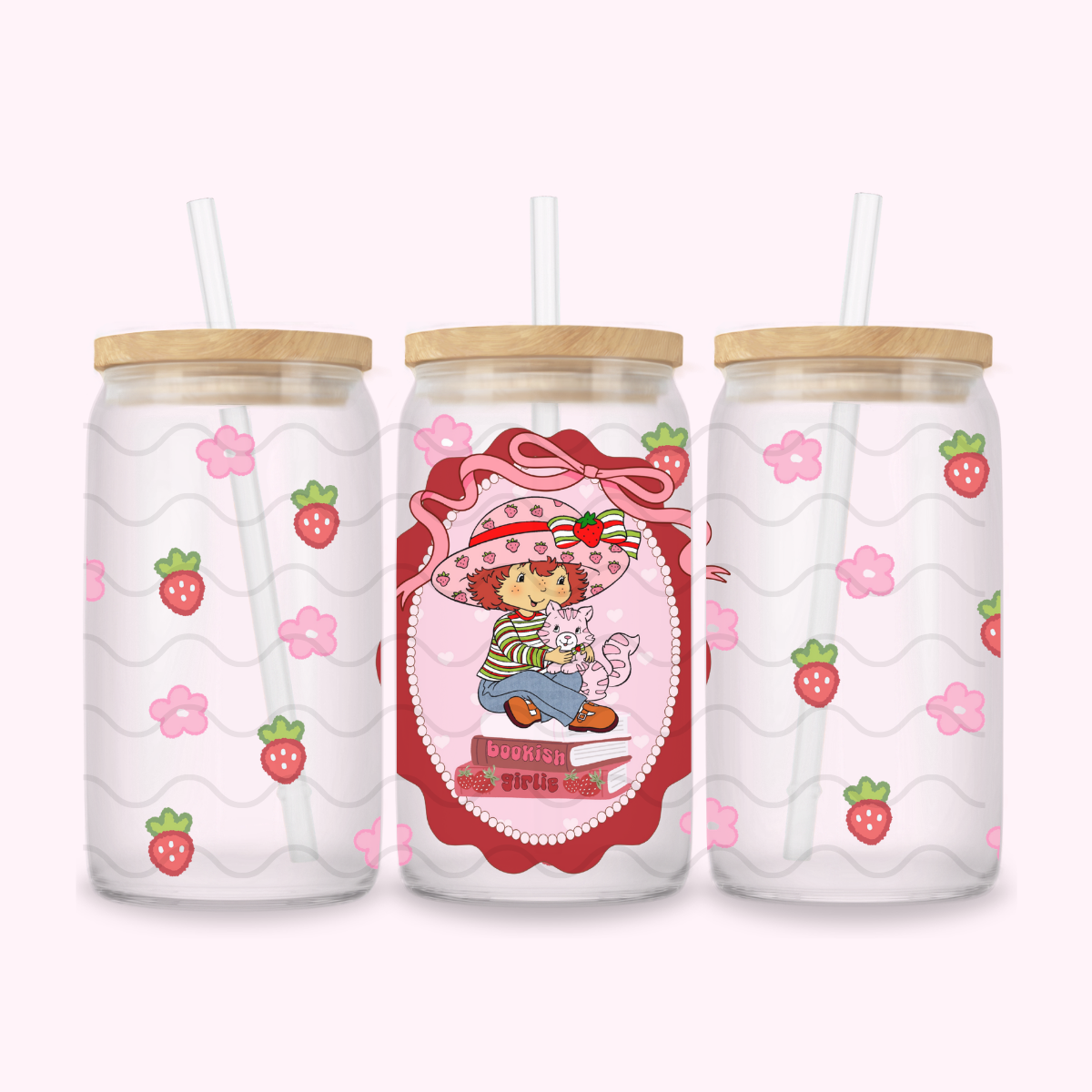 STRAWBERRY BOOKISH GLASS CUP