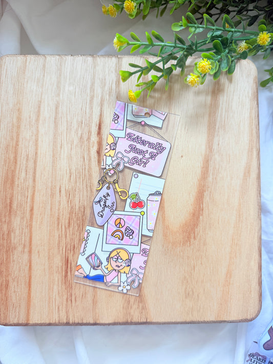 LIZZIE JUST A GIRL ACRYLIC BOOKMARK