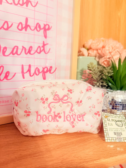 BOOK LOVER EMBROIDERED XL POUCH