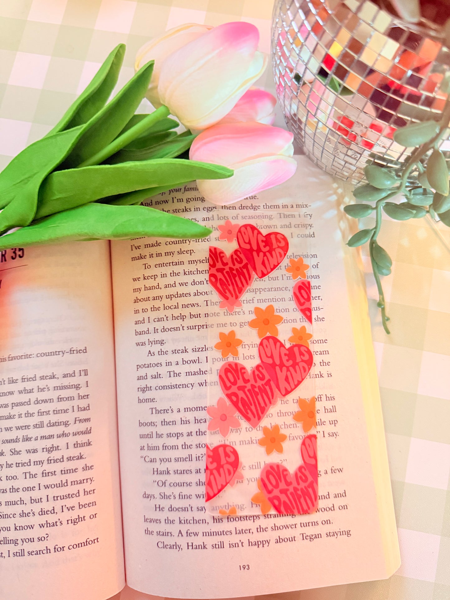 LOVE IS PATIENT ACRYLIC BOOKMARK