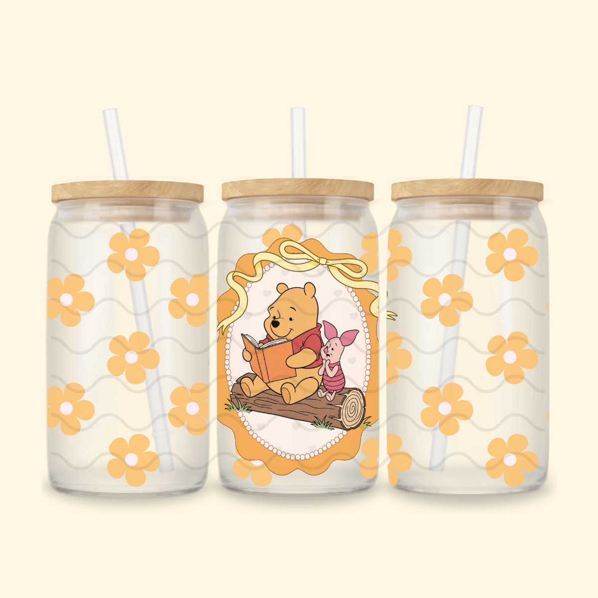 POOH BOOKISH GLASS CUP
