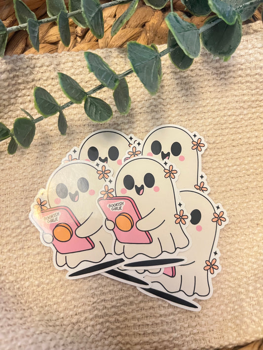 GHOST BOOKISH GIRLIE STICKER