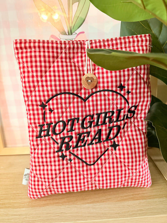 HOT GIRLS READ RED GINGHAM IPAD 10.9” / HARDCOVER BOOK SLEEVE