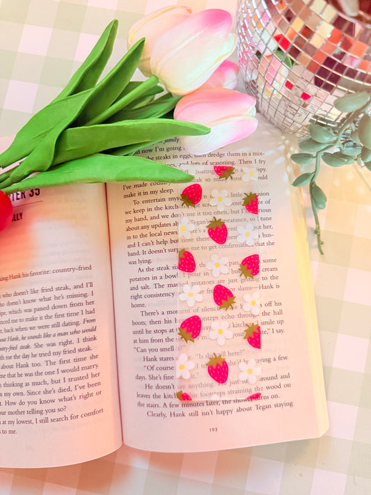 STRAWBERRY ACRYLIC BOOKMARK