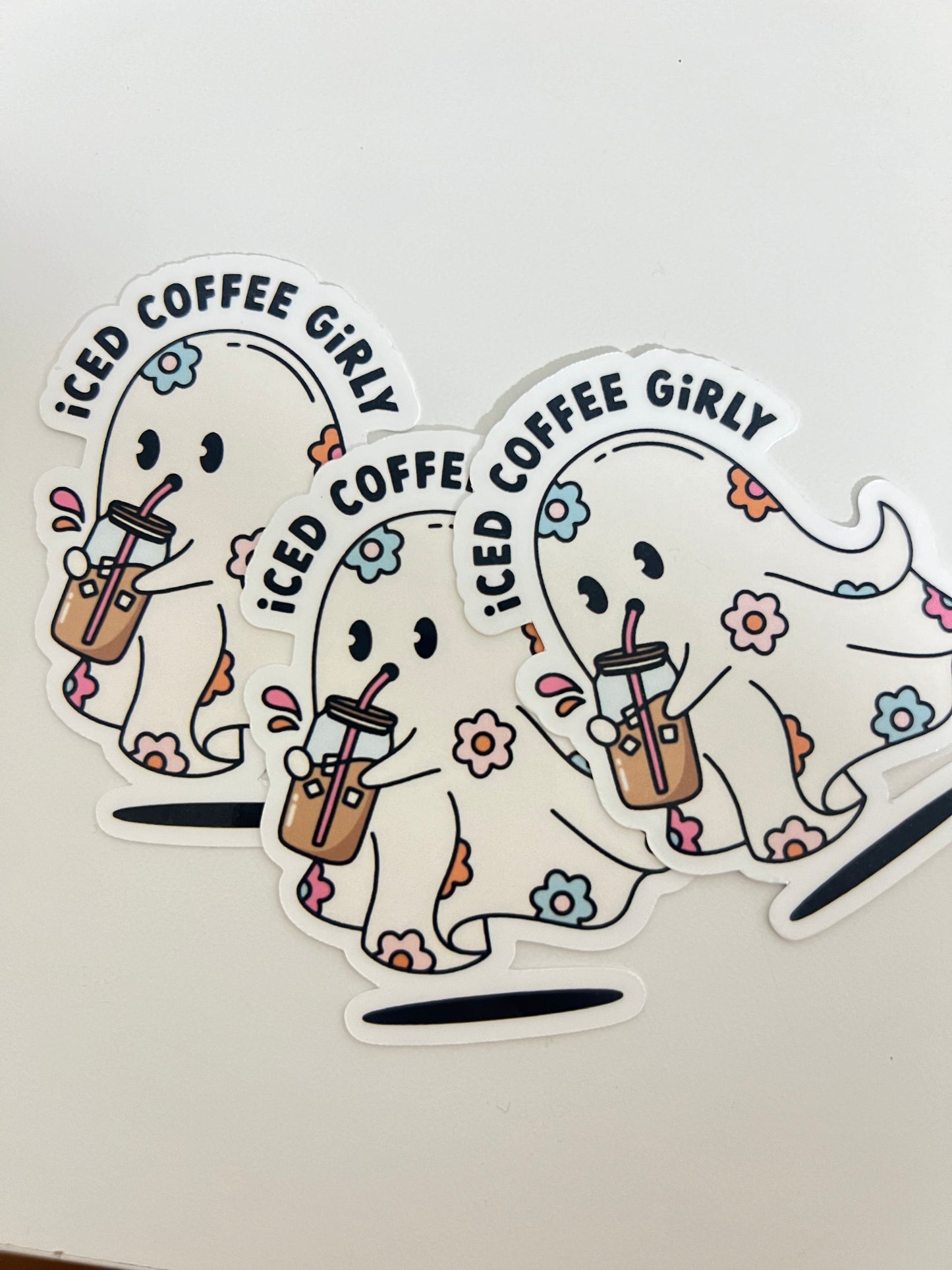 ICED COFFEE GIRLIE GHOST STICKER