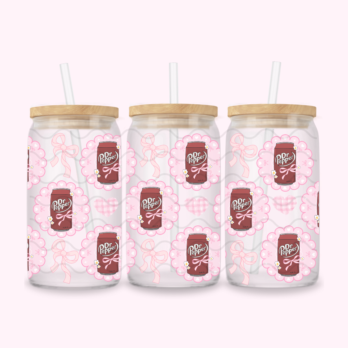 SODA WITH BOWS GLASS CUP