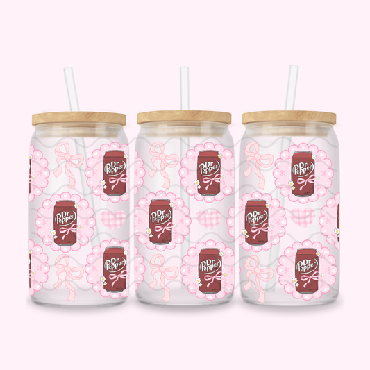 SODA WITH BOWS GLASS CUP