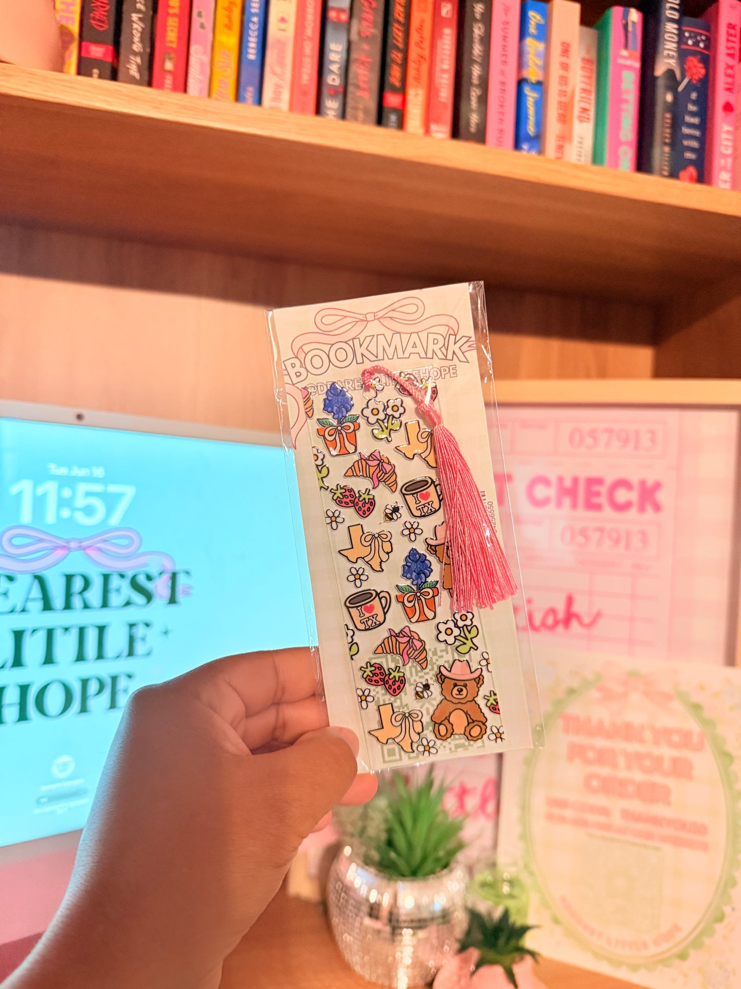 CUTE DOG BOOKISH ACRYLIC BOOKMARK
