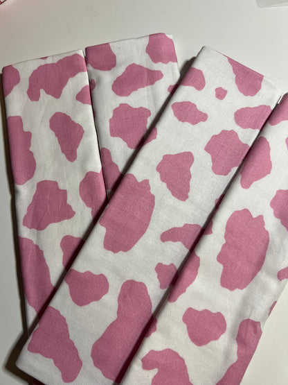 PINK COW PRINT SEATBELT COVER
