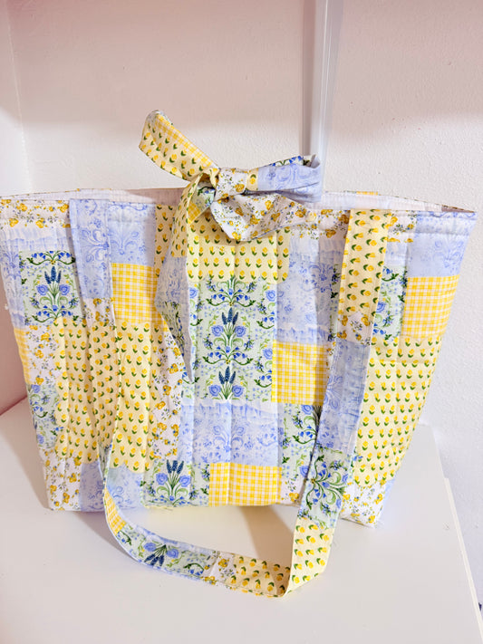 YELLOW PATCHWORK XL TOTE